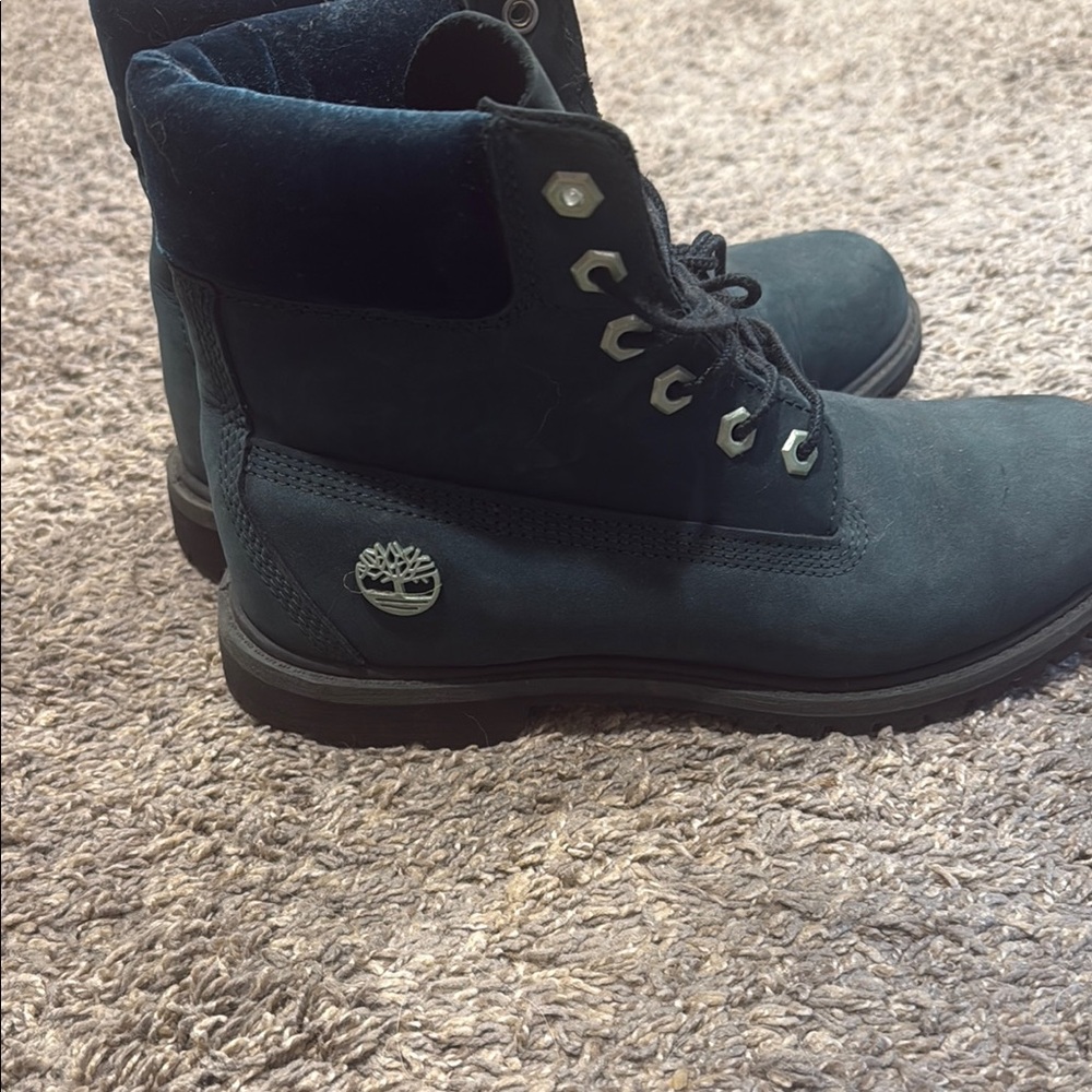 Timberland Blue Lace Up Boots Rugged Design
